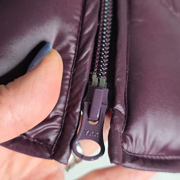 J.jill Down Burgundy Small long length Vest with Zip & Side Zip. Warm Soft Comfy - Picture 12 of 16